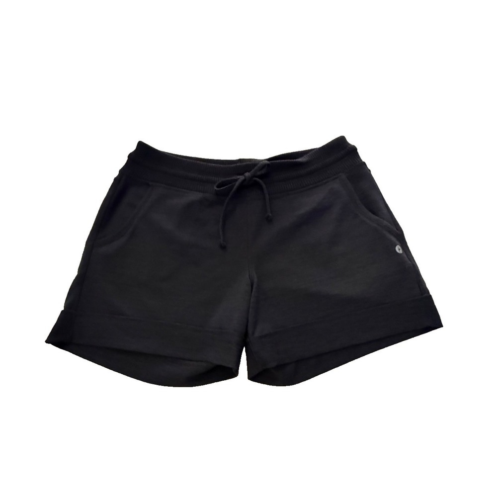 Active Life‎ Women's Black Cuffed Activewear Lounge Sweat Short - Size Medium